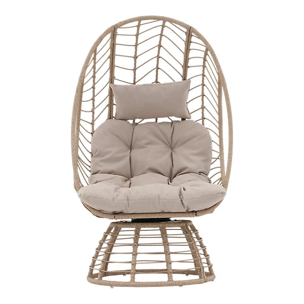 GoodHome Omalos Beige Rattan effect Egg chair