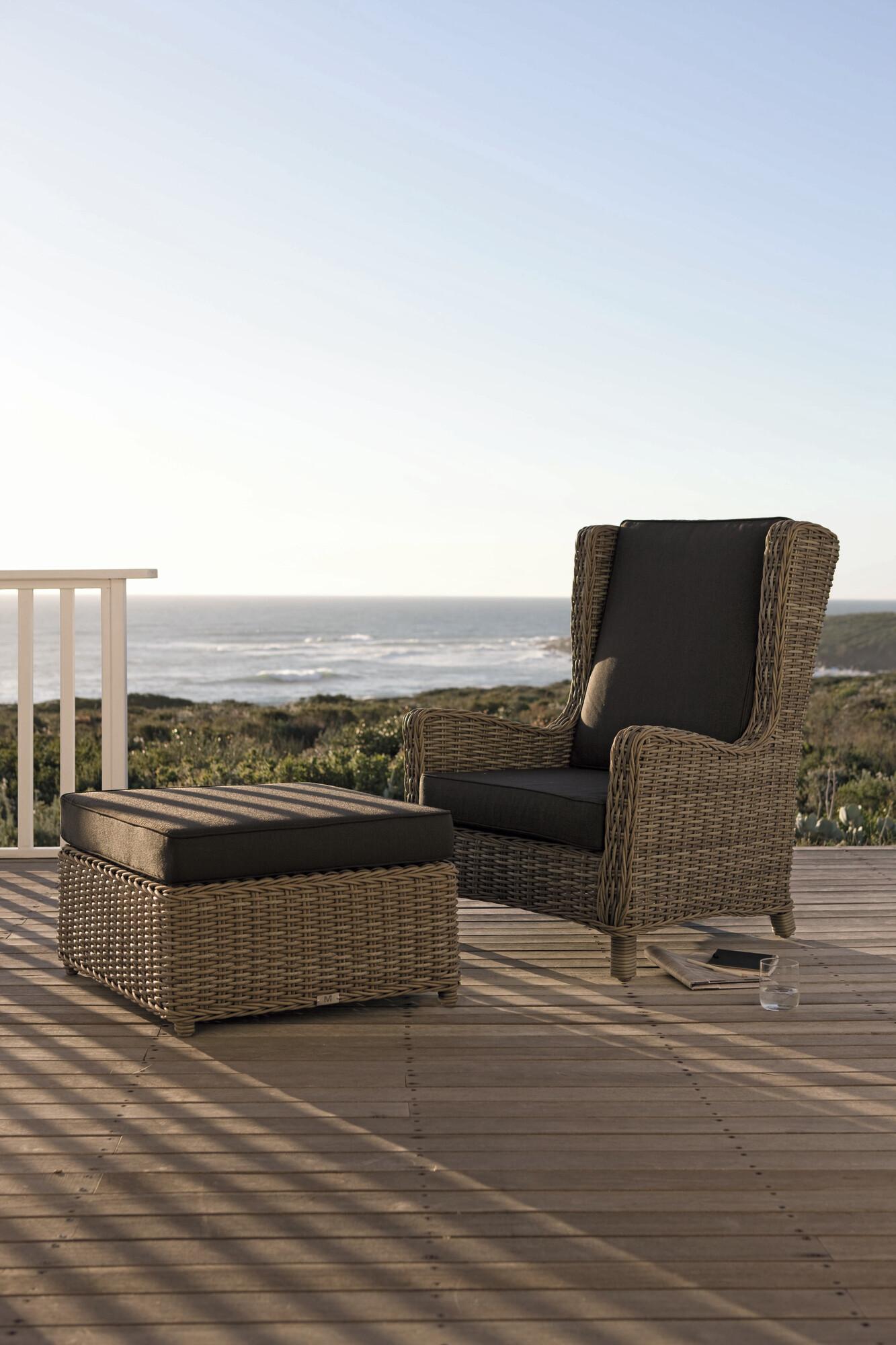 Manutti San Diego Large Footstool With Glass Top
