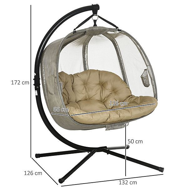 Double Hanging Egg Chair 2 Seaters Swing Hammock
