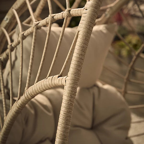 GoodHome Omalos Beige Rattan effect Egg chair