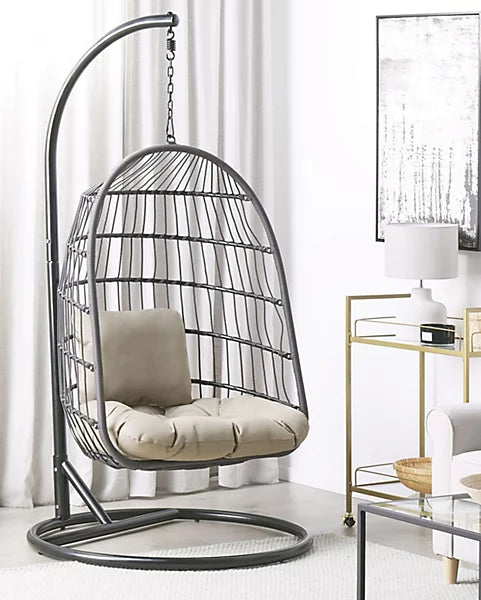 Hanging Chair with Stand ALLERA Metal Black