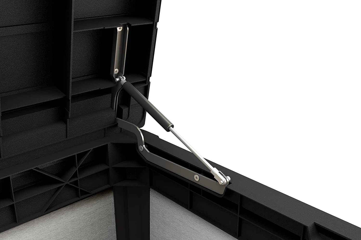 Denali 100 Gallon Resin Large Deck Box - Grey / Black - Image 5