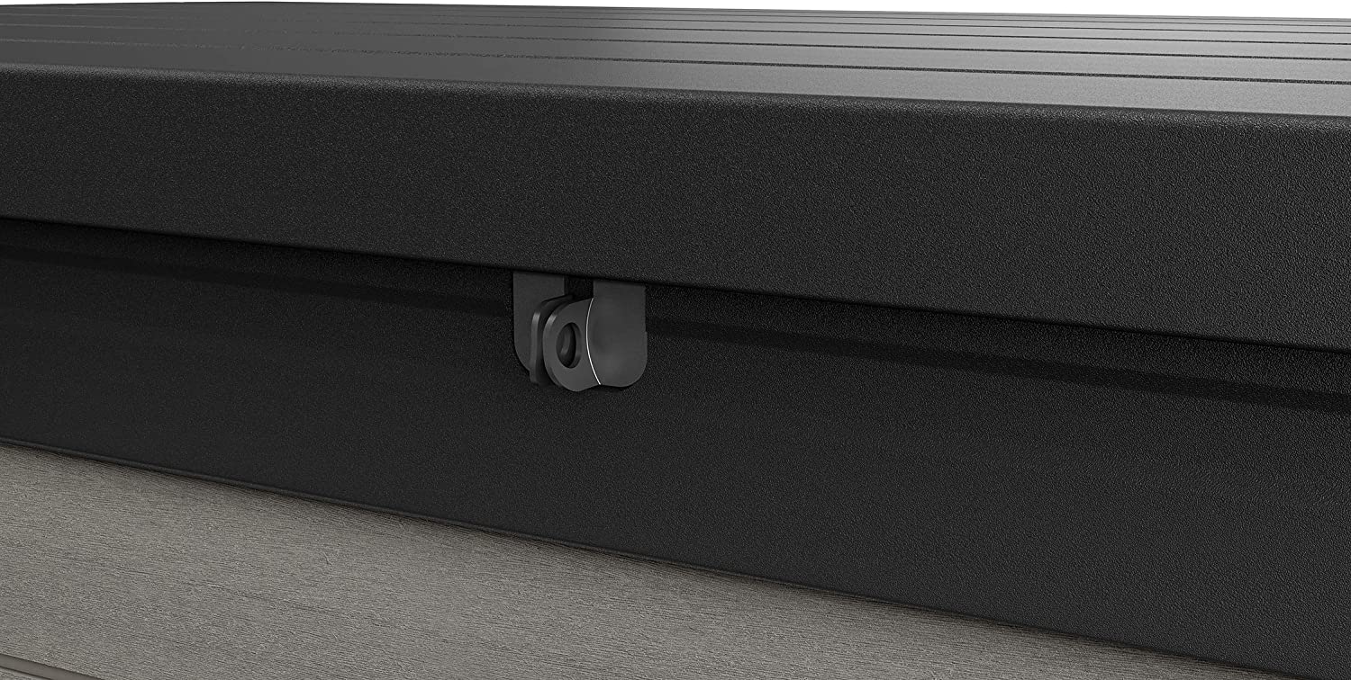 Denali 100 Gallon Resin Large Deck Box - Grey / Black - Image 6