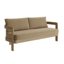 N3 Oak Three Seater Sofa Wheat Canvas